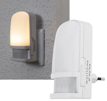 LED Nachtlicht mit Bewegungsmelder / 230V, Licht Warmweiß, On/Off/Auto