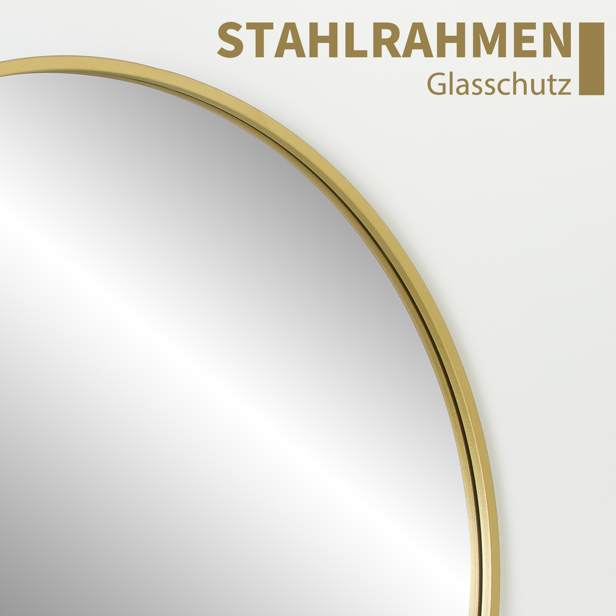 70 x 70 cm runder Badezimmerspiegel, Wandmontage, goldfarbener Rahmen