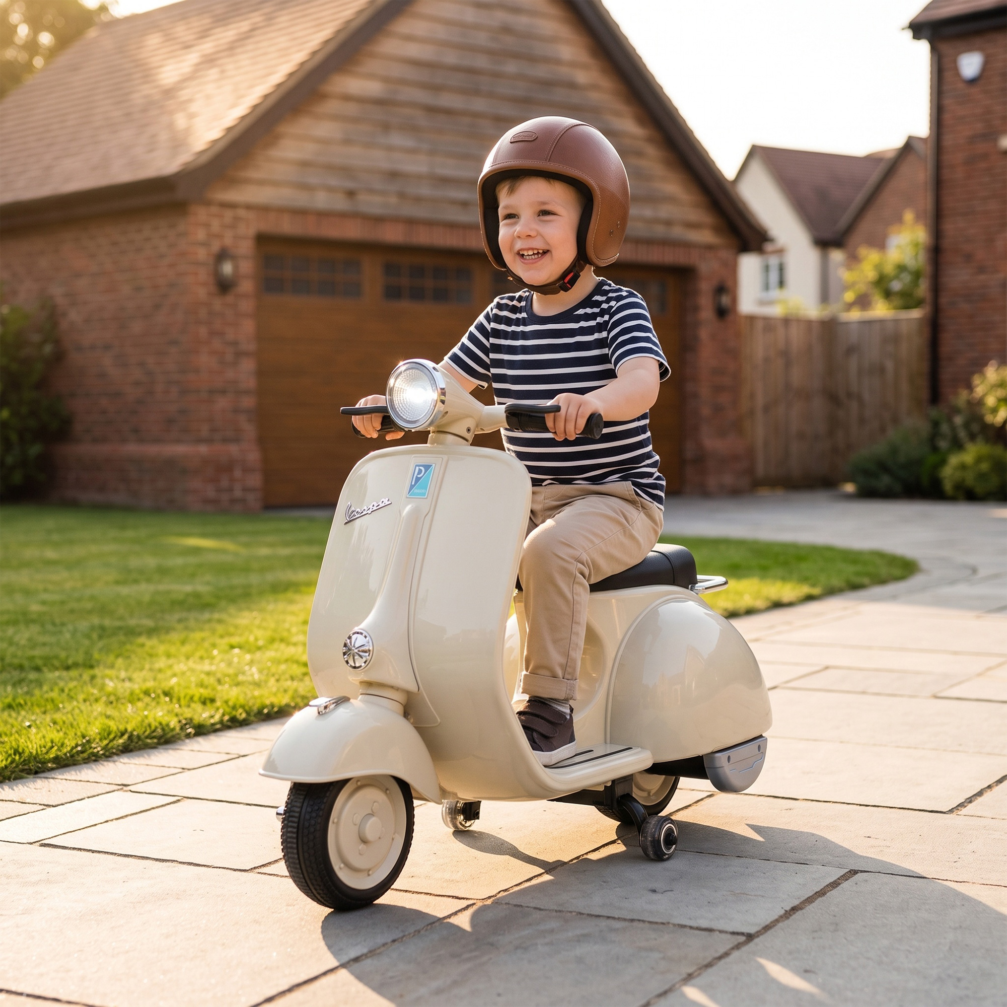 Elektro Motorrad Kinder 6 V Elektromotorrad mit Stützrädern, Lithium-Akku, Softstart, Musik, USB Scheinwerfer Hupe