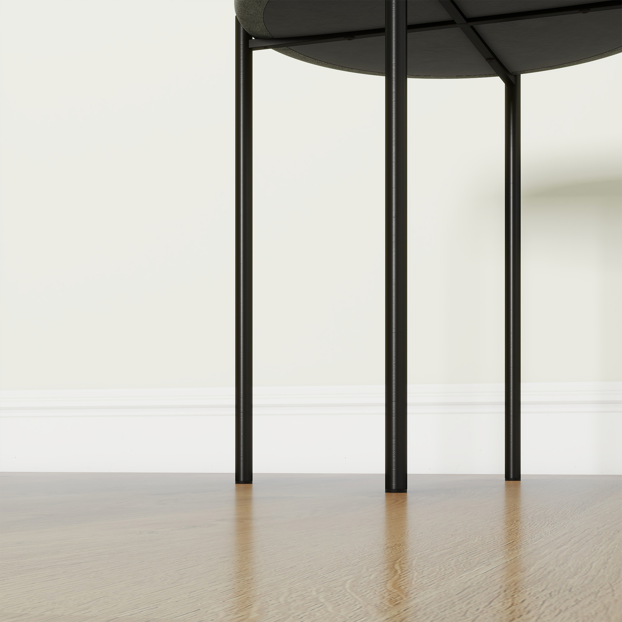 Küchenhocker 4-er Set, stapelbar, Samtoptik, bis 100kg, Stahlrahmen, 41,5 x 41,5 x 46 cm, Dunkelgrau