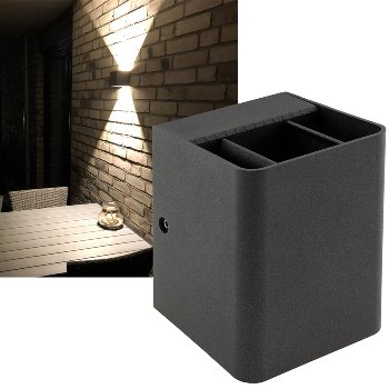 LED Wandleuchte "Fachada" / IP54, 2x3,5W, 3000K, warmweiß
