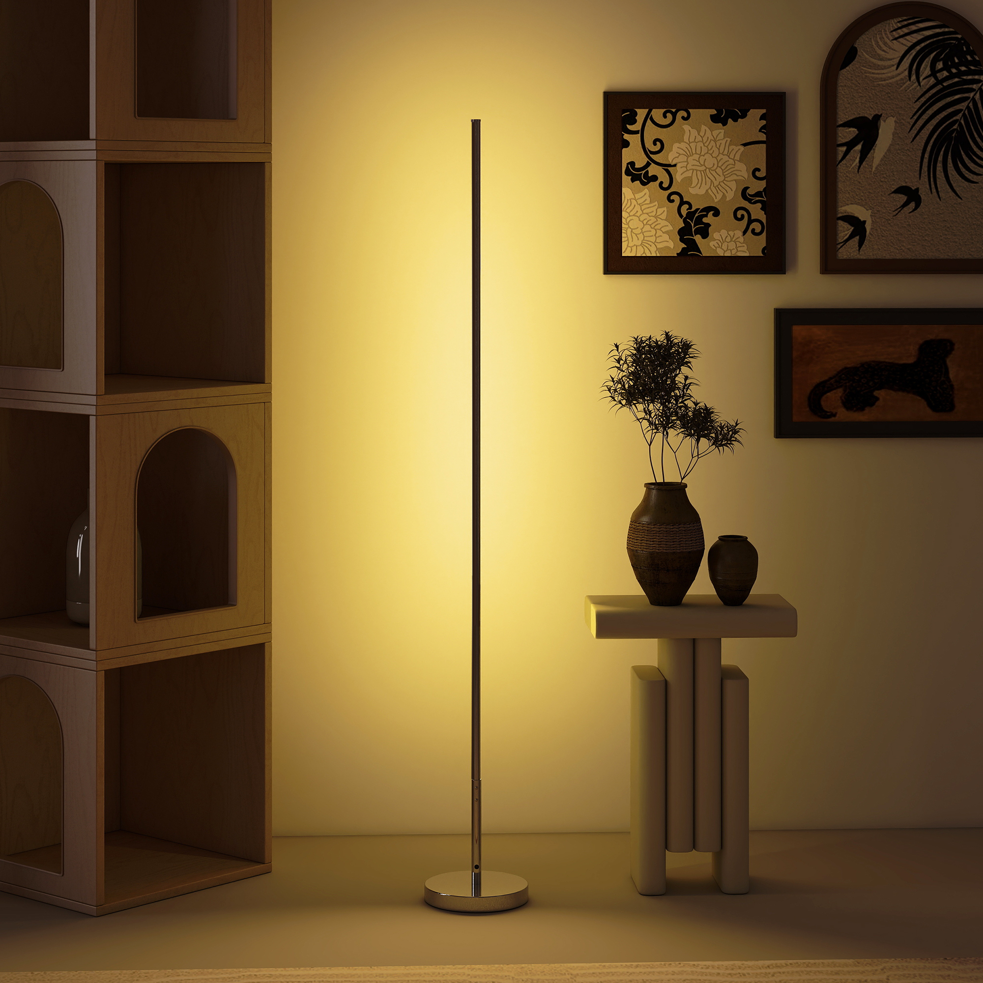 LED Stehlampe Wohnzimmer mit einstellbarer Farbtemperatur für Schlafzimmer, Büro, 20 x 20 x 150 cm