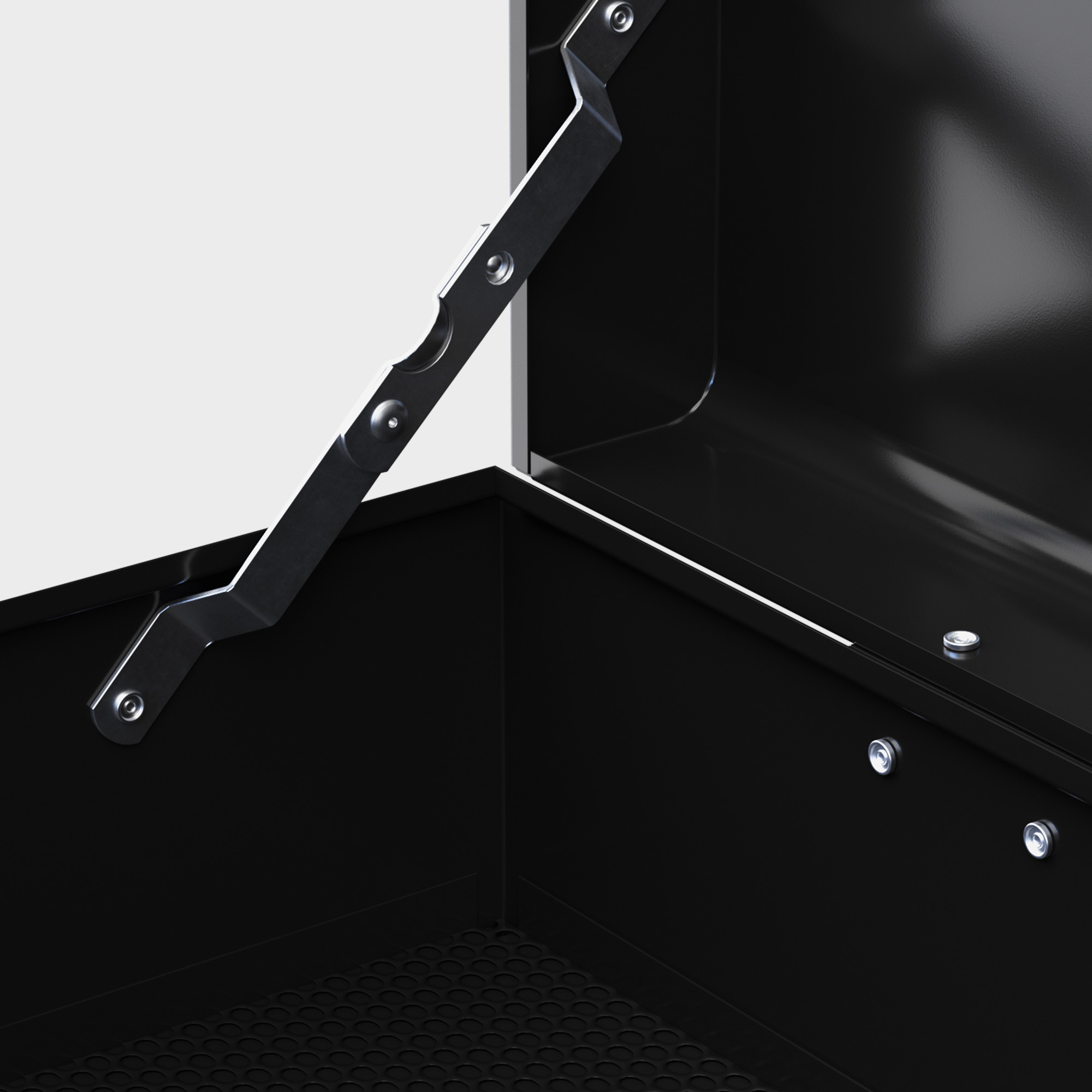 Werkzeugkiste, abschließbar, 3 Schubladen, Stahlgehäuse, 60x26x34cm, Schwarz