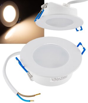 LED-Einbauleuchte "Flat-30 FR-R" 3000K / Ø85x30mm, 5W, 590lm, IP44, rund, weiß