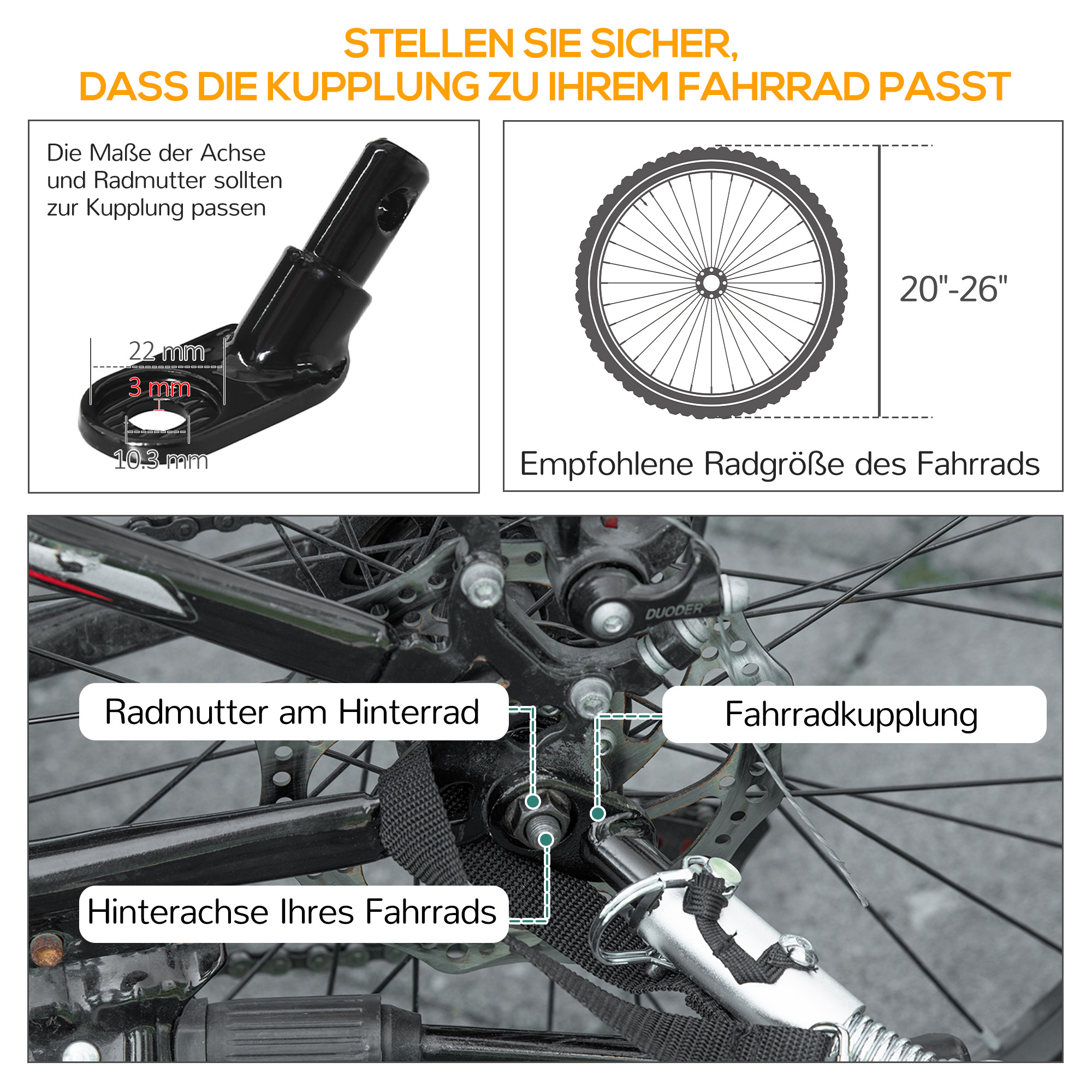 Fahrradanhänger Lastenanhänger für Fahrrad 40 kg Belastbarkeit Transportanhänger Handwagen Kupplung Stahl Schwarz 139 x 71,5 x 49 cm