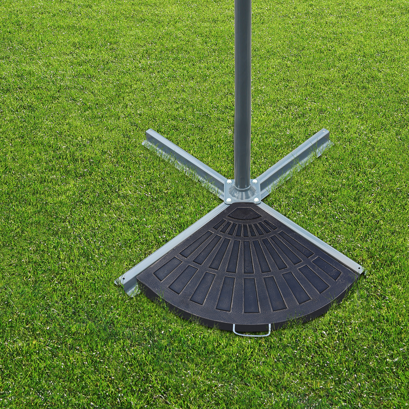 2-tlg, Set Gewichte für Sonnenschirmständer Platten-Schirmständer Sonnenschirmbasis halbrund mit Handgriff Kunstharz + Metall Bronze 66 x 47 x 4,2 cm 30 kg