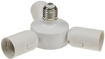 E27-Fassung "Triple", 3-fach Adapter, auf 3x E27-Schraubfassungen