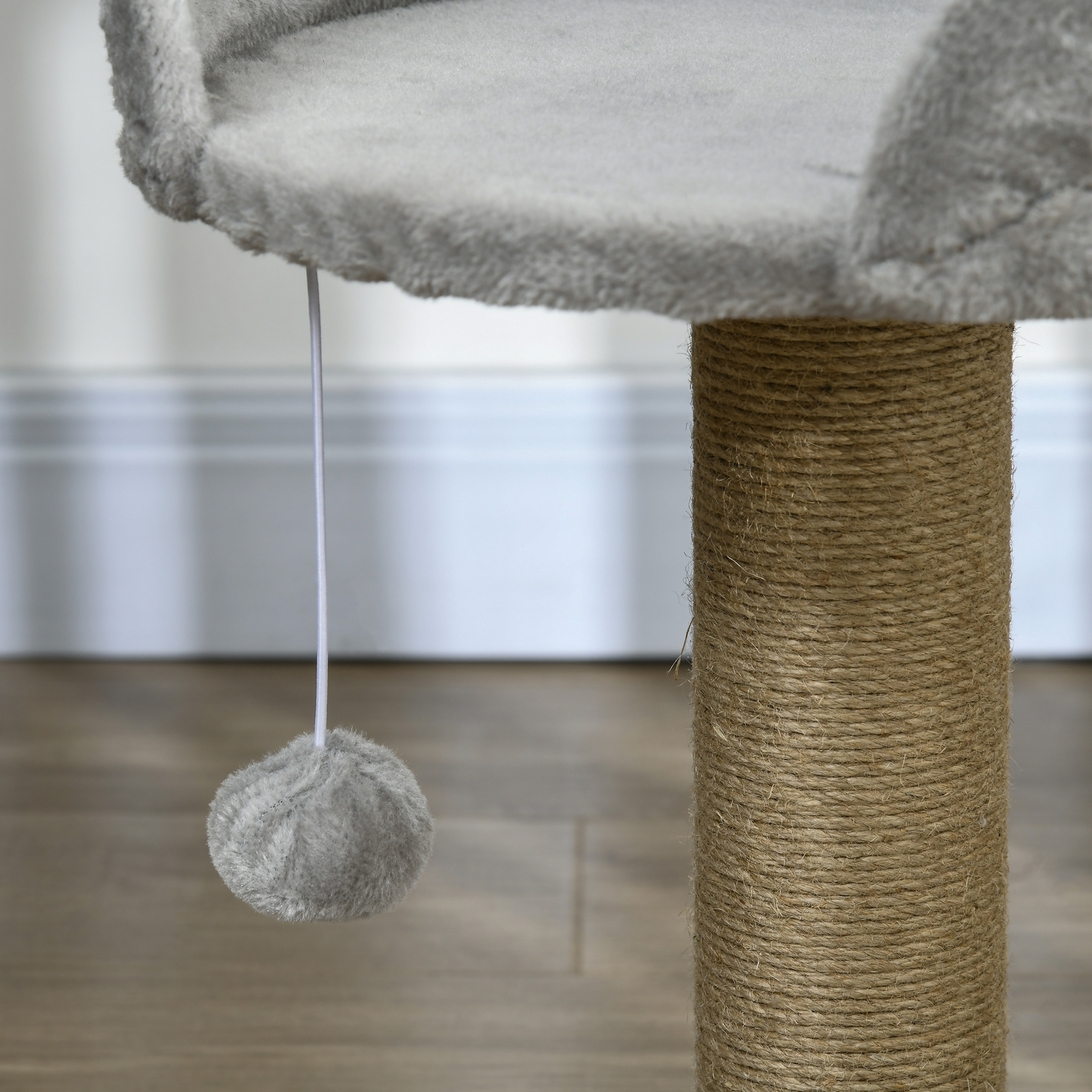 Kratzbaum Katzenbett Katzenkorb, inkl. Spielball, 40 cm x 40 cm x 49cm, Grau