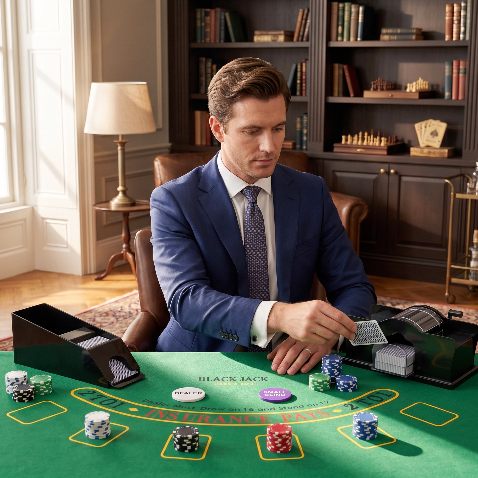 Poker-Set, 500 Chips, Würfel, 2 Kartendecks, Zubehör, Koffer, für 10 Spieler