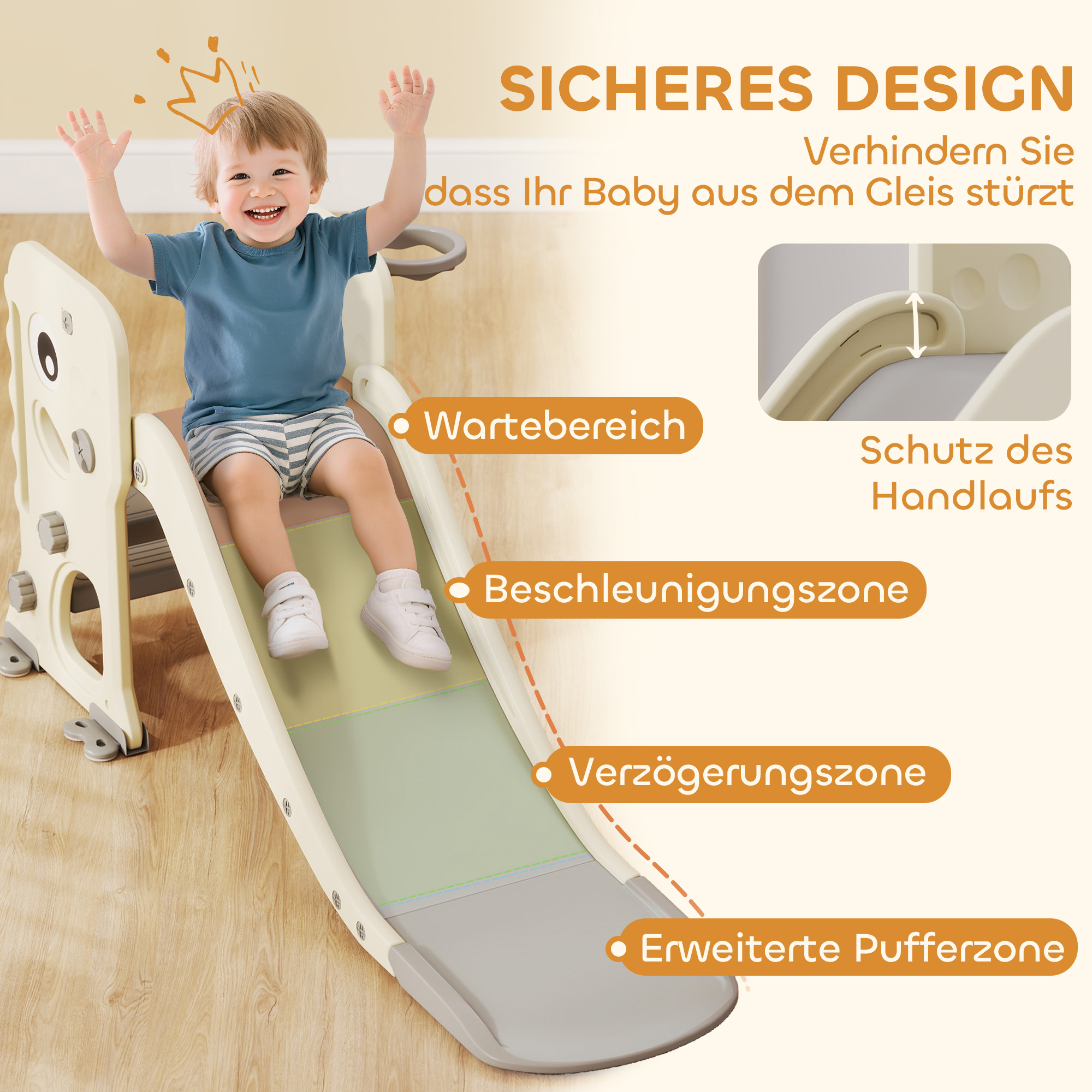 3-in-1-Kinderrutsche mit Klettergerüst, Basketballkorb Ball, faltbare Indoor-Kleinkindrutsche für Kinder 2-5 Jahren