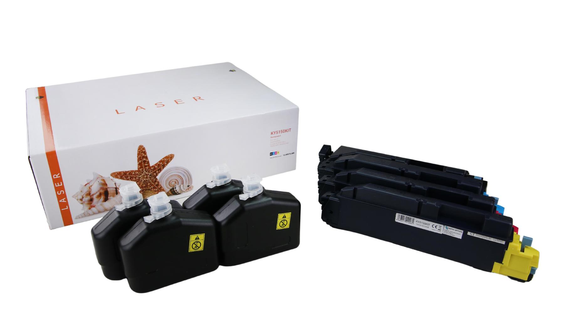 TK5150KIT alternativ Toner Rainbowkit für Kyoce / TK5150 / BK12.000 / CMY10.000 Seiten