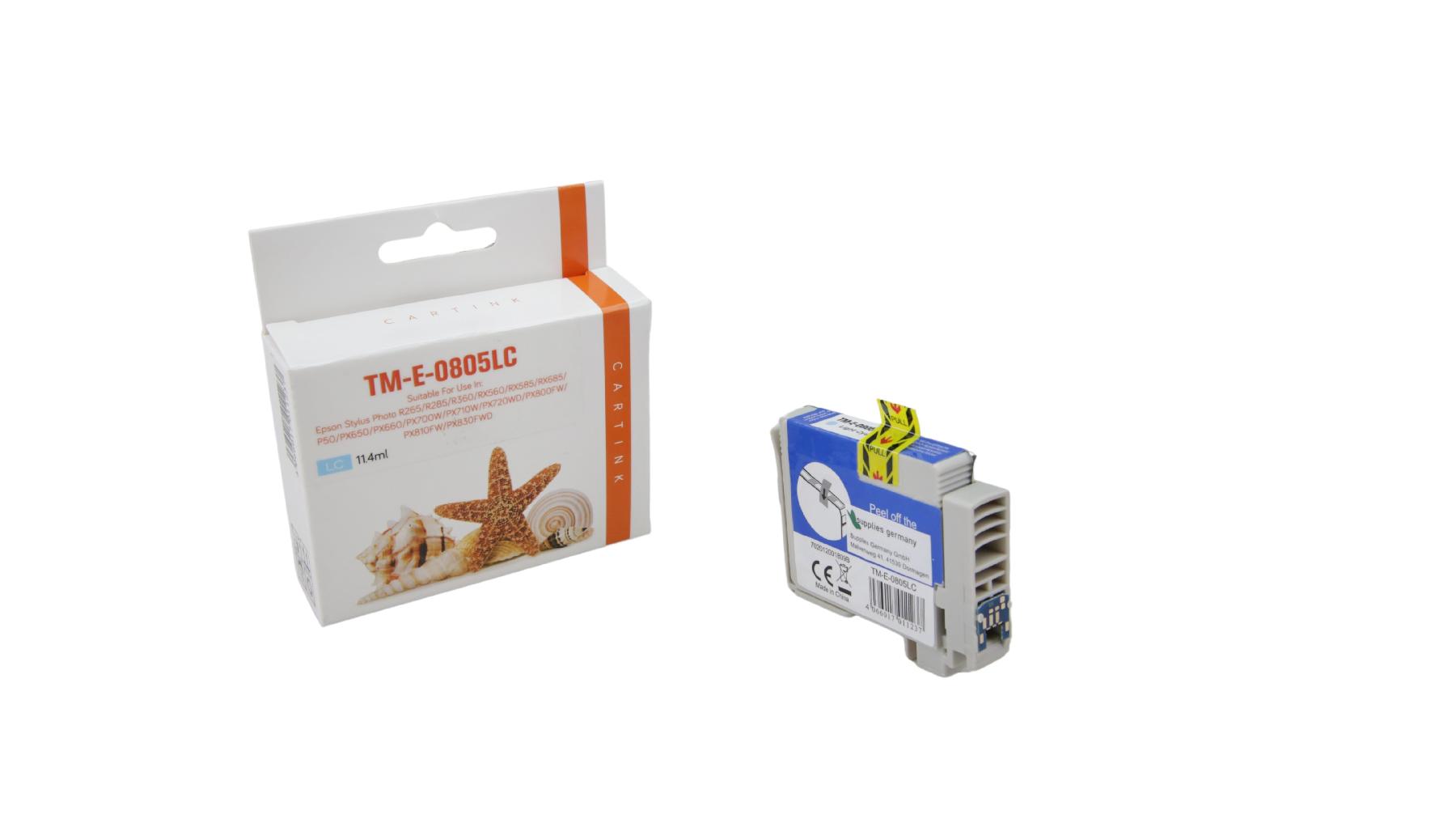 T0805 alternativ Seestern Tinte Light Cyan / C13T08054010 / 11,4ml T0805 alternativ Seestern Tinte Light Cyan / C13T08054010 / 11,4ml
