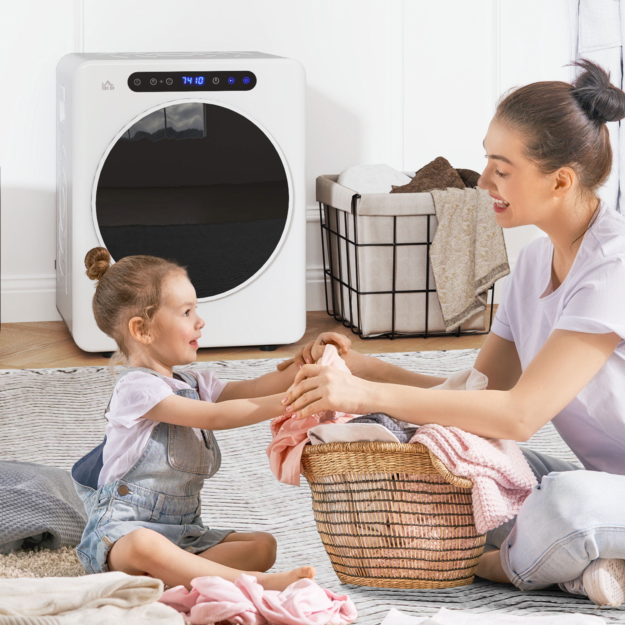 Wäschetrockner, 6 Programme, 40-60?, 3 kg Kapazität, kompakt, Touch-Bedienung, Weiß