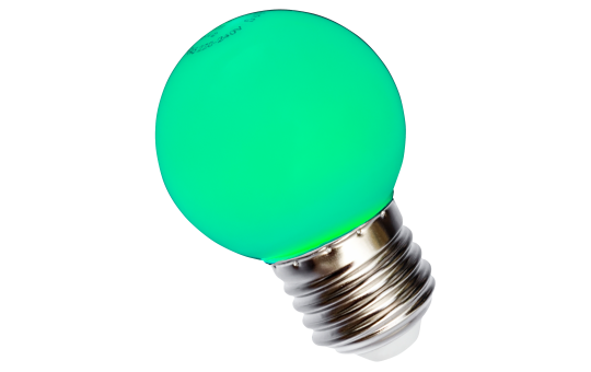 LED Tropfenlampe Grün, E27, 1W, 230V, 50mA, Abstrahlwinkel 270°