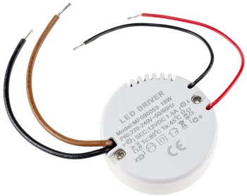 LED-Trafo "CT-18E", 0,5-18W, rund / 55mm Ø, 230V auf 12V= Konstantspannung