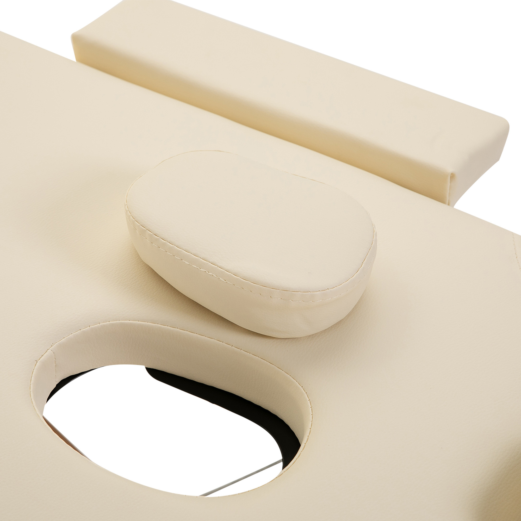 Massagetisch, klappbare Massageliege, höhenverstellbare Massagebank für Spa, Salon, Kunstleder, Holz, Cremeweiß