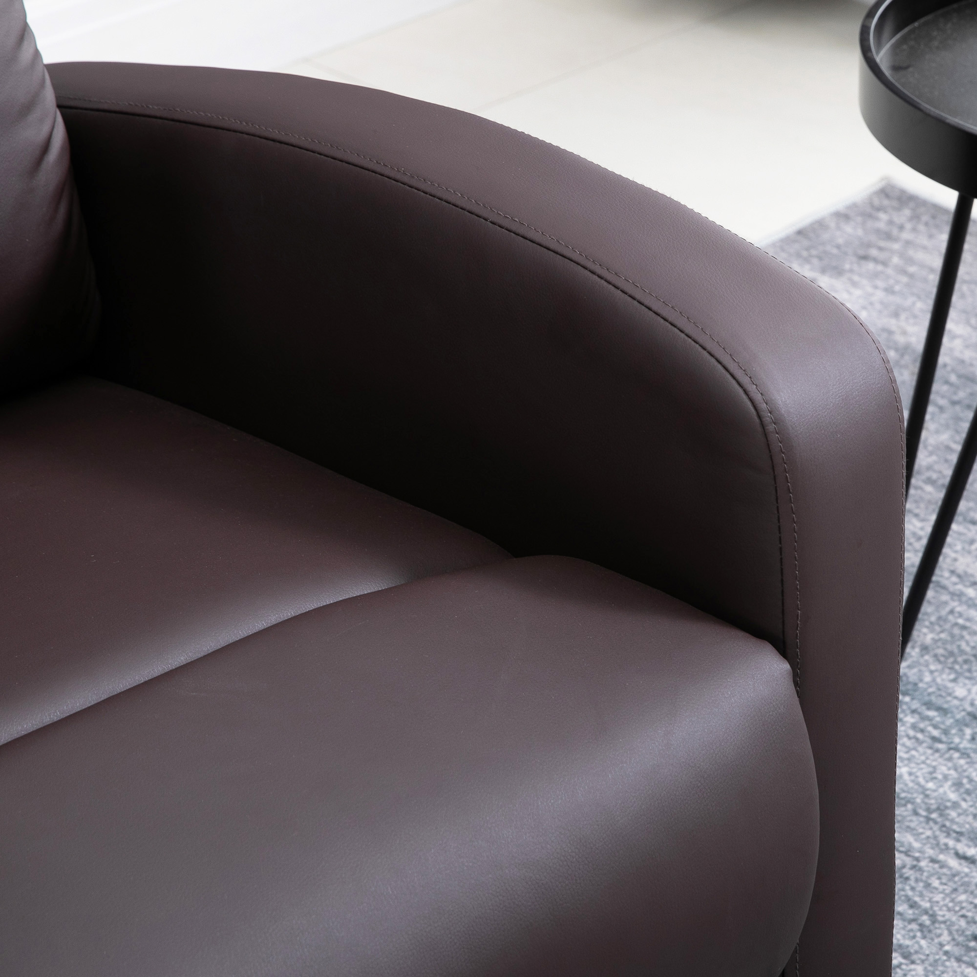 Massagesessel mit Aufstehhilfe, Relaxsessel, Liegesessel, Kopfstütze, 8 Vibrationspunkte, 2 Fernbedienungen, Braun