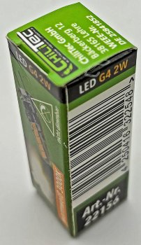 LED Stiftsockellampe G4 "Silikon W2" / 3000k, 200lm, 300°, 12V/2W, warmweiß