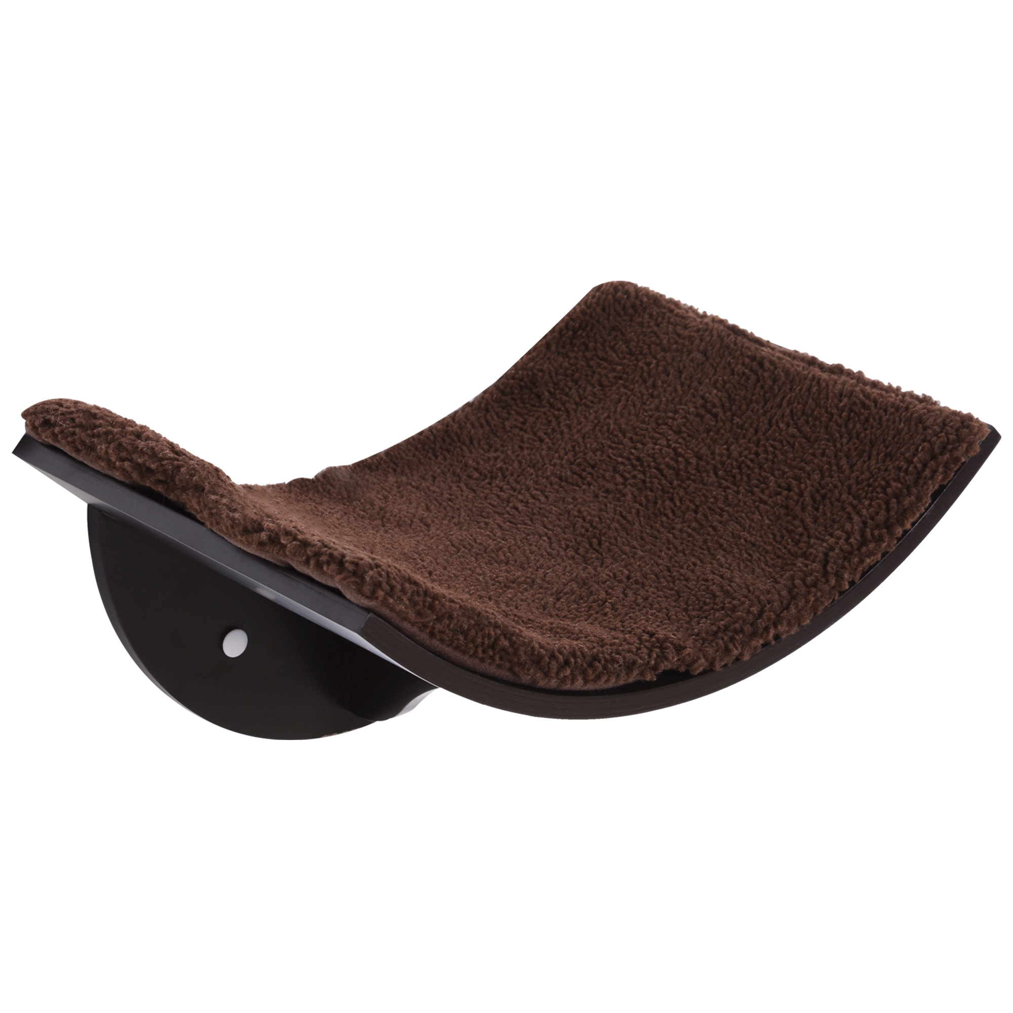 Katzenliege Katzen Wandliege Katzenbett Katzenregal Wandmontage Plüschauflage Braun 41 x 28 x 21 cm