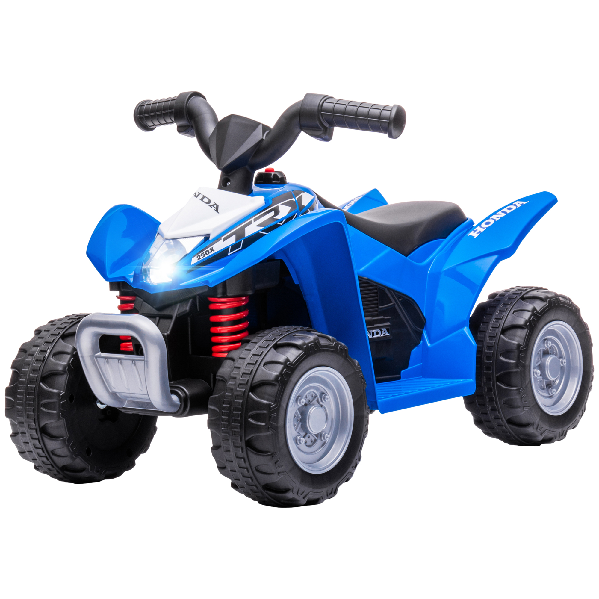 Elektro-Kinderquad, LED-Licht, Hupe, breite Reifen, bequemer Sitz, rutschfeste Griffe, Blau