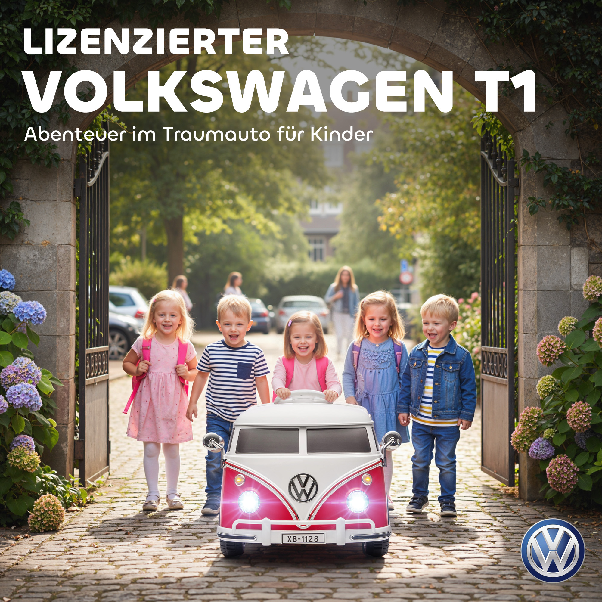 Kinder Elektroauto, 12V Kinderfahrzeug mit MP3, Doppelmotor, Elektrofahrzeug mit Hupe, Sanftanlauf, 89x49x41,5 cm, Rot