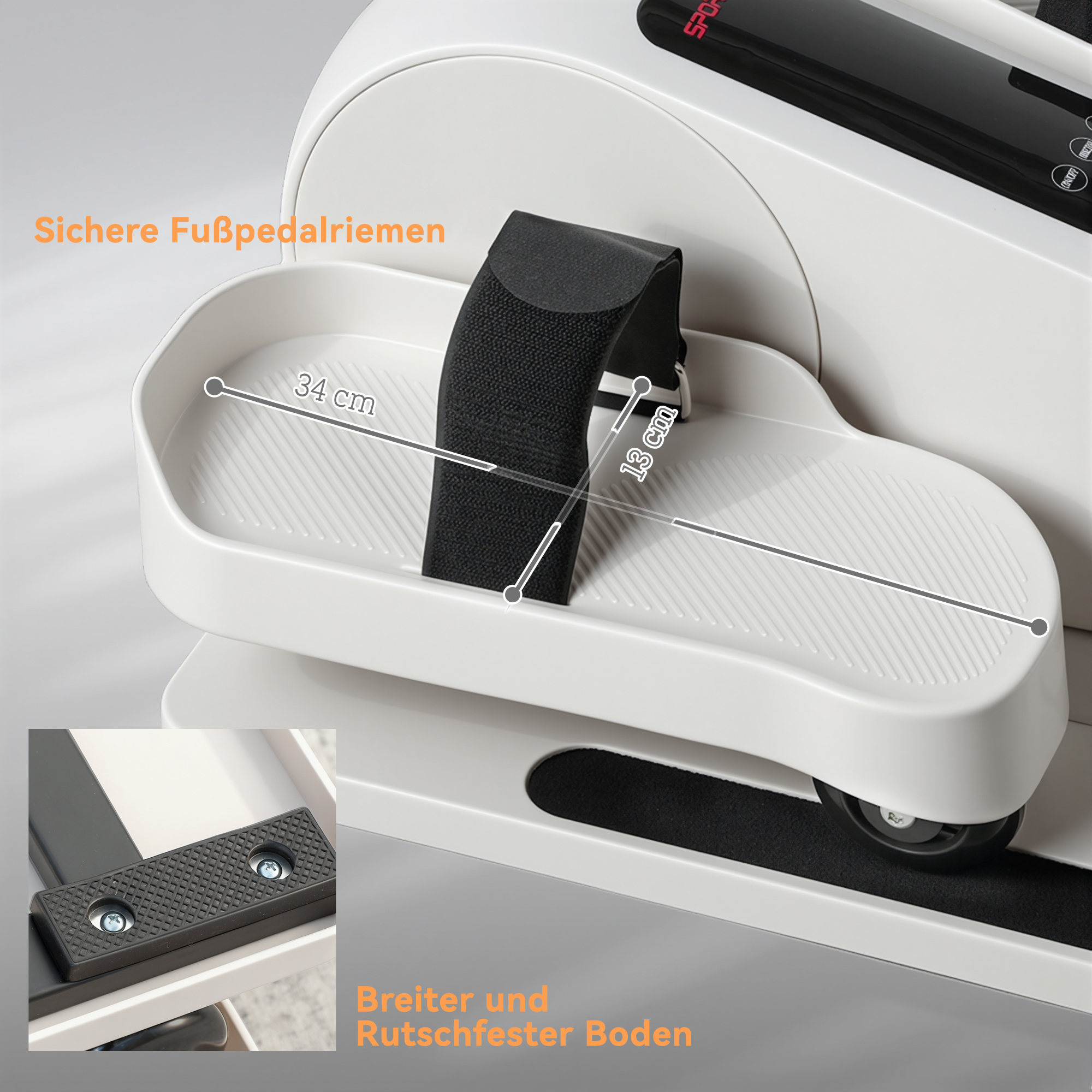 Mini Ellipsentrainer für Zuhause Untertisch Crosstrainer mit 12 Geschwindigkeiten & 7 Widerstand