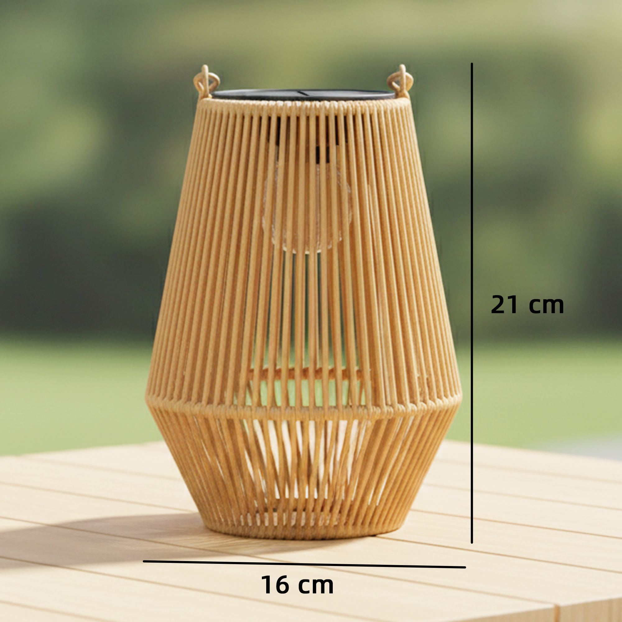 Solar Stehlampe 2er Set Rattan Hängend Solarlampen mit Lichtsensor IP44 wasserdichte Solarlampe für Garten Balkon Braun