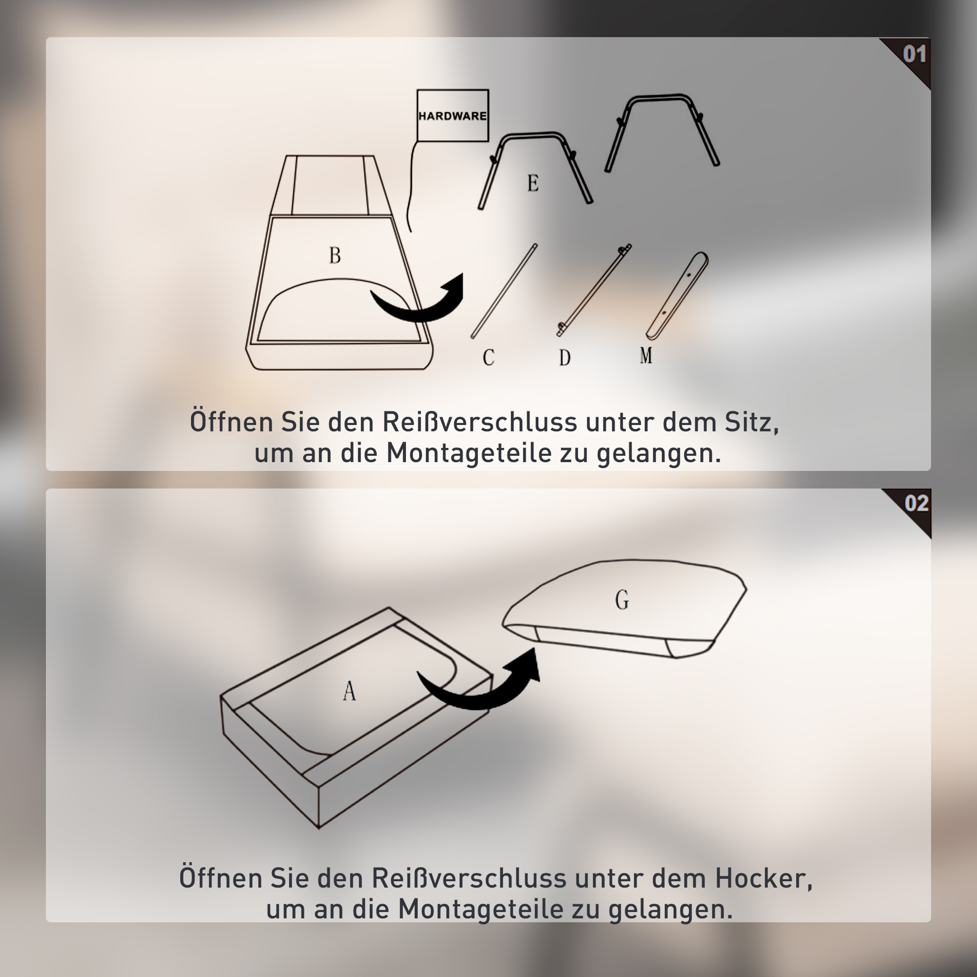 Polstersessel mit Hocker, Relaxsessel mit Liegefunktion, Polsterstuhl, Kissen, Fernsehsessel, 68 x 91,5 x 88 cm, Beige