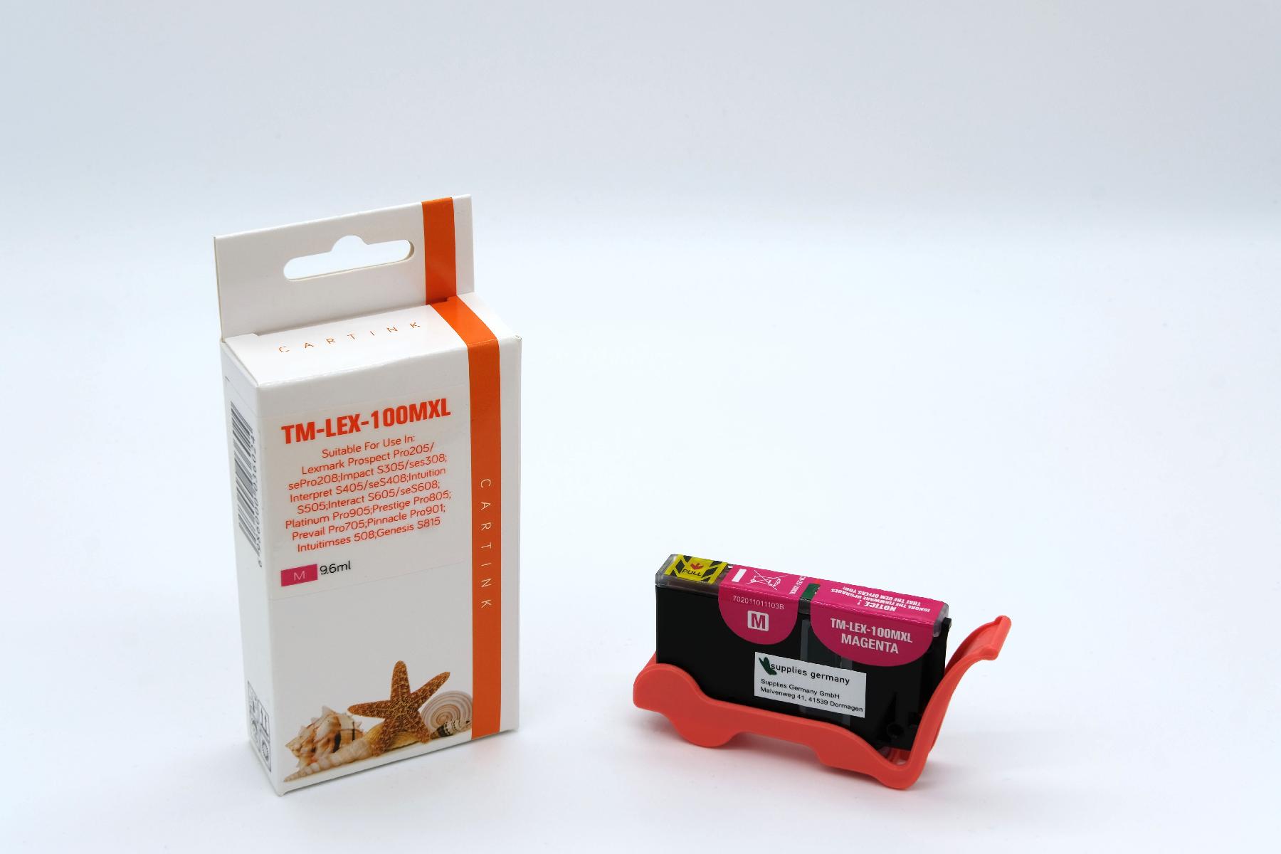 LEX100MXL Refill Tinte magenta für Lexmark  / 14N1094E / 9,6ml