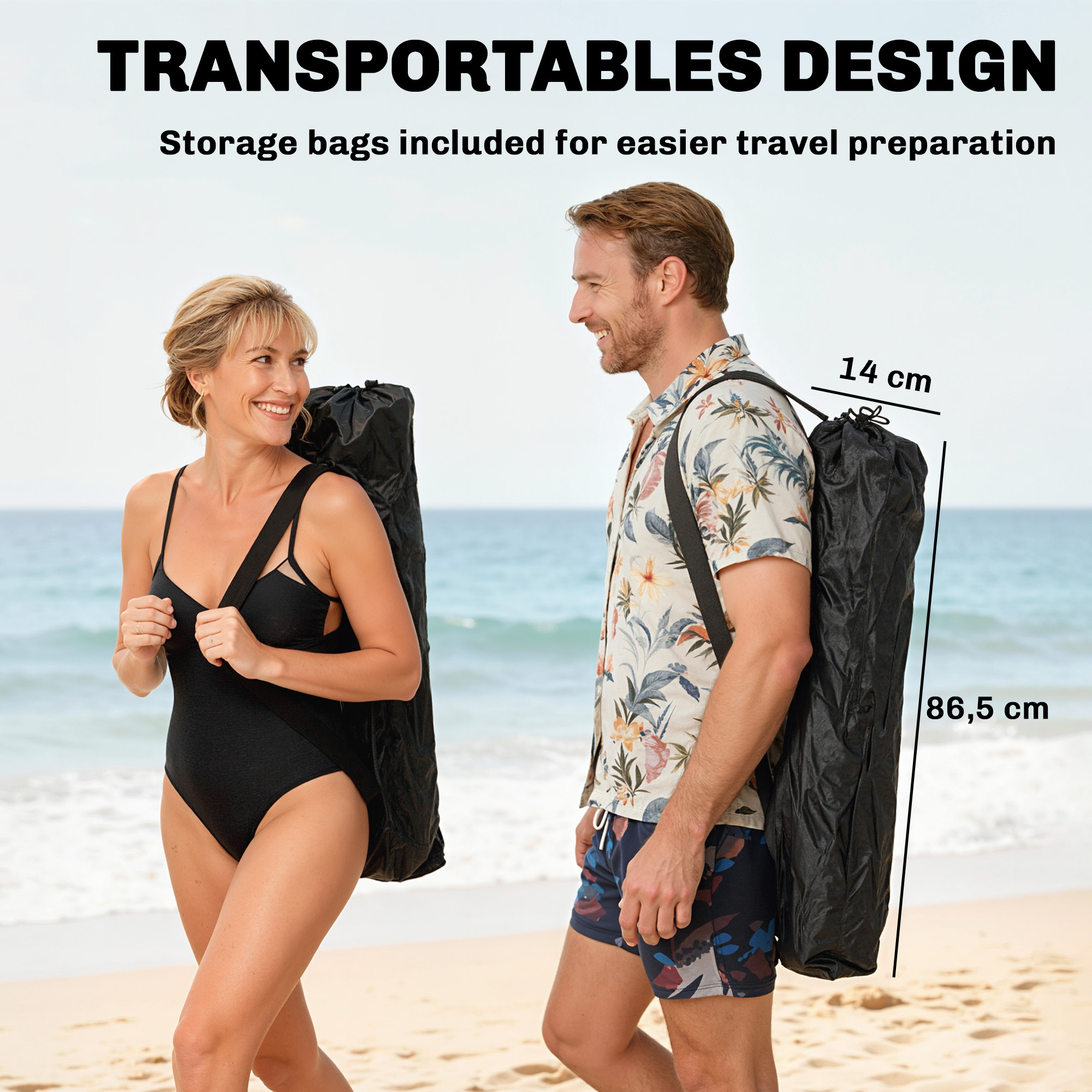 2er Set Campingstuhl faltbar Angelstuhl mit abnehmbar Fußstütze Getränkehalter belastbar 120 kg Schwarz