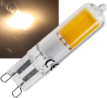 LED Stiftsockel G9, 4W, 500lm / 330°, 230V, 3000k / warmweiß, Glas