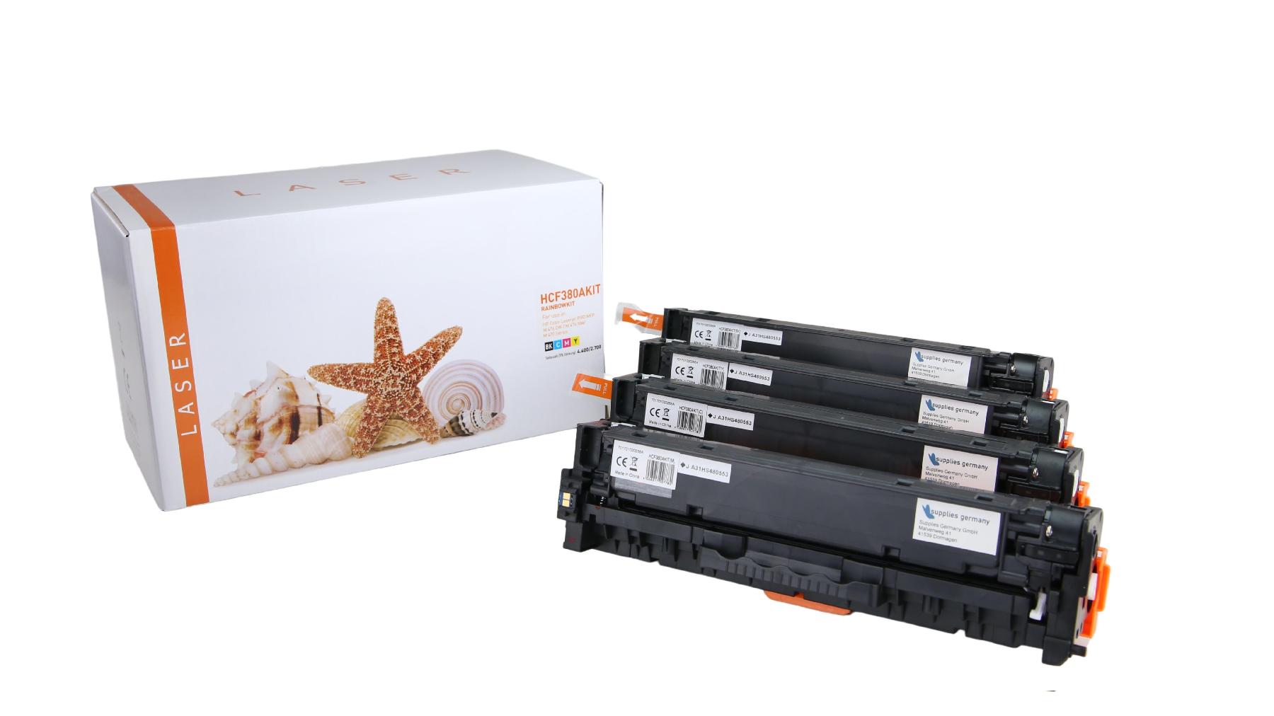 CF380AKIT alternativ Toner Rainbowkit für HP / CF380A/312A / BK4.400 / CMY2.700 Seiten CF380AKIT alternativ Toner Rainbowkit für HP / CF380A/312A / BK4.400 / CMY2.700 Seiten