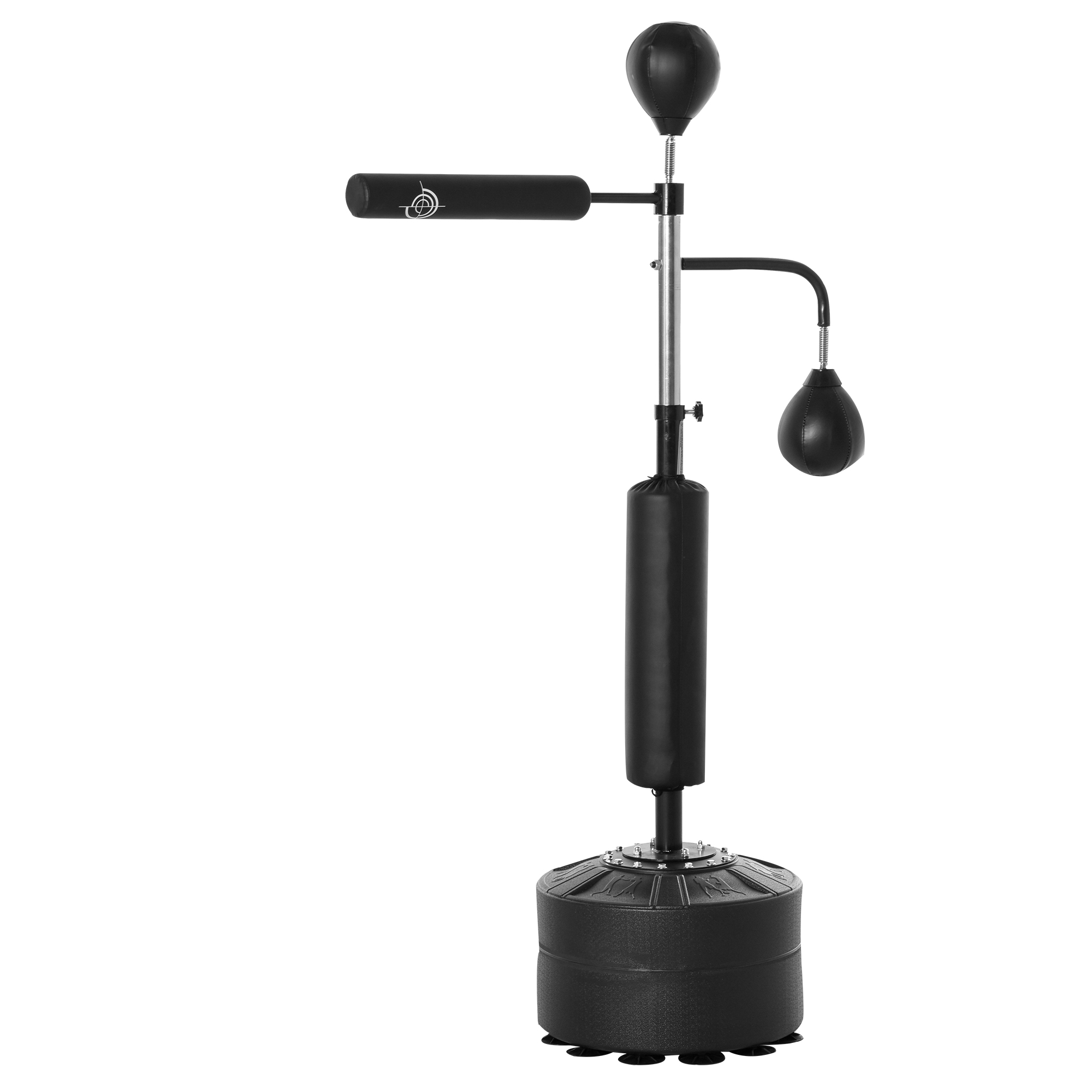 Boxstand Standbox-Trainer mit 2 Speedbällen Reflexstange und Saugnapf-Basis 160-230cm höhenverstellbar Geeignet für Erwachsene Jugendlichen Schwarz