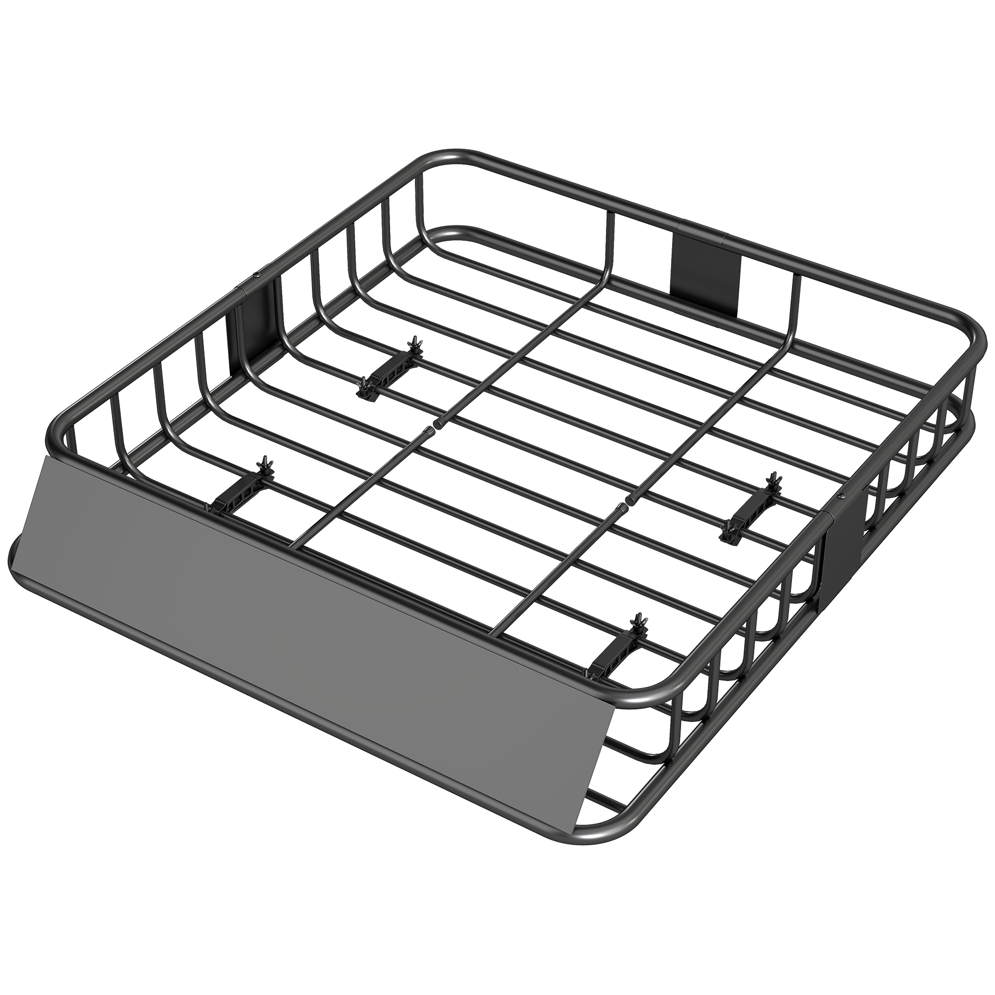 Dachgepäckträger für Autos, Autodach-Korb, 90,7 kg Tragkraft, Dachträger mit Windabweiser, Stahlrohre, Schwarz