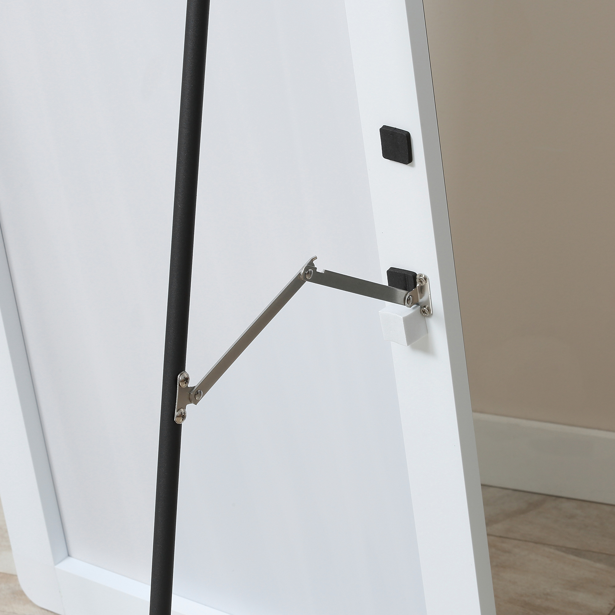 Standspiegel Wandspiegel Ganzkörperspiegel, Aluminium, 45 cm x 37 cm x 158,5 cm, Silber