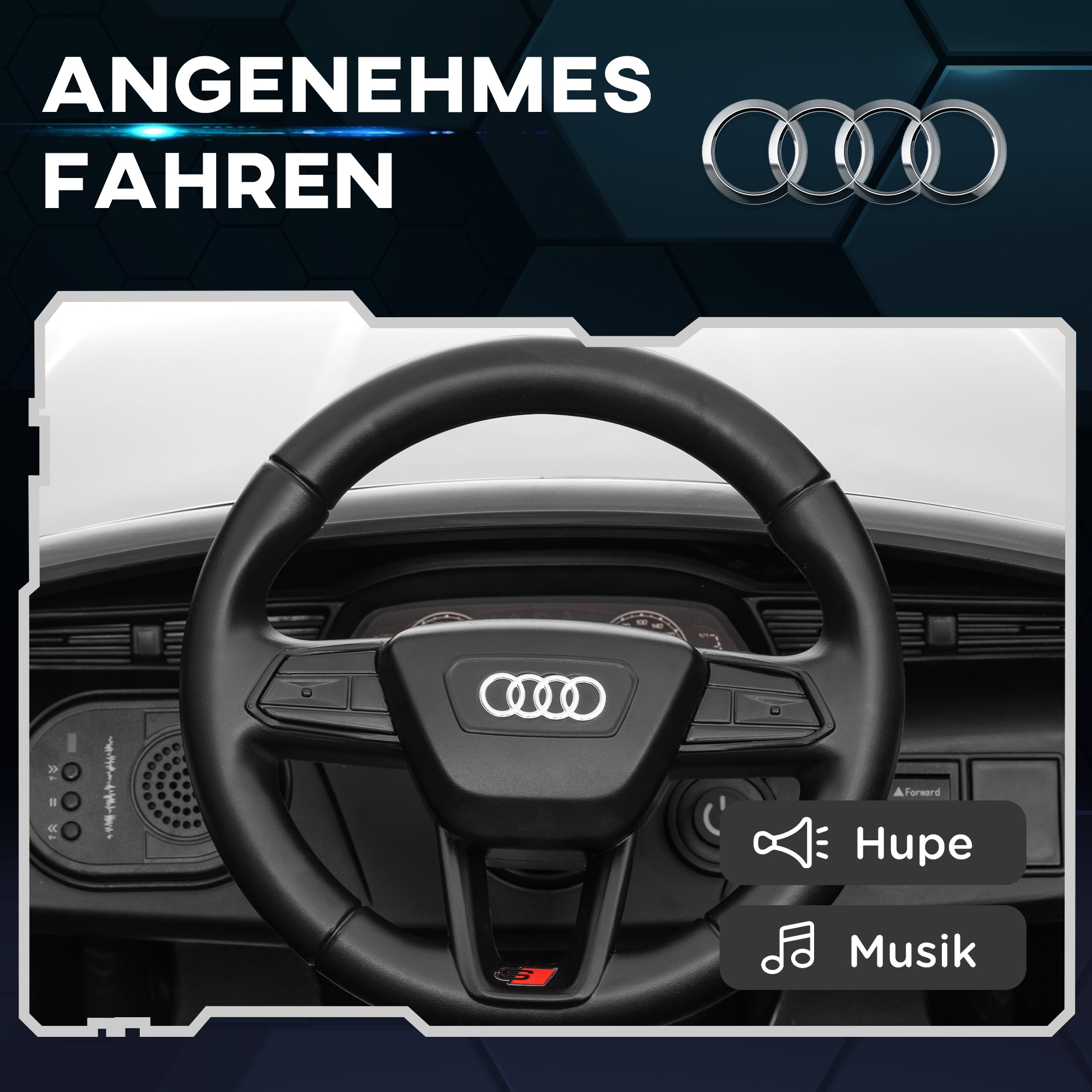 Kinderfahrzeug Audi Q8, 3-5 km/h, Fernsteuerung, Scheinwerfer, Musik, weiß