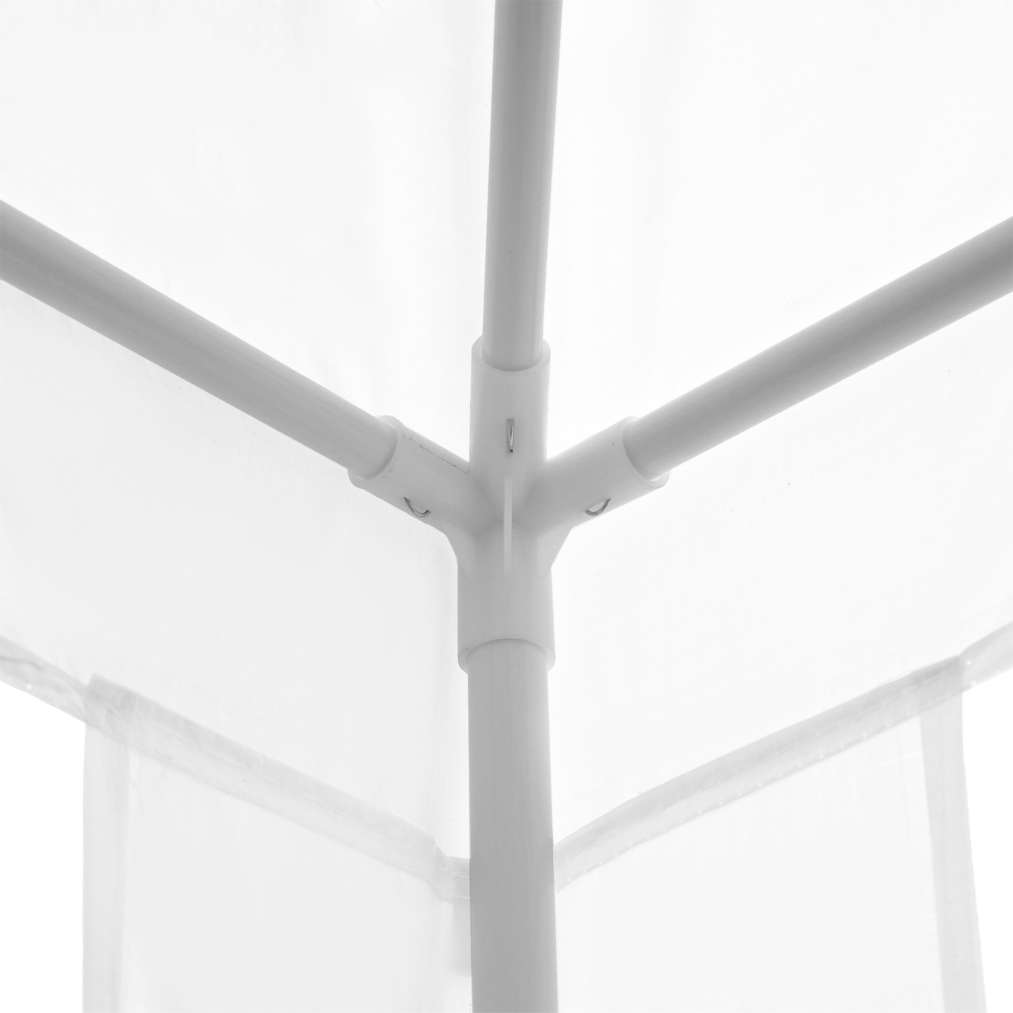 Pavillon 2,7x2,7m Rechteckig Wasserabweisend Stabil Winterfest Pavillon Partyzelt Gartenzelt Gartenpavillon Festzelt für Camping Garten, Weiß