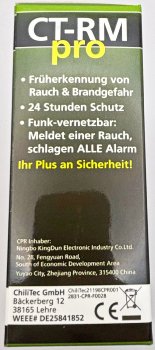Funk-Rauchmelder "CT-RM Pro" / nach EN14604, koppelbar