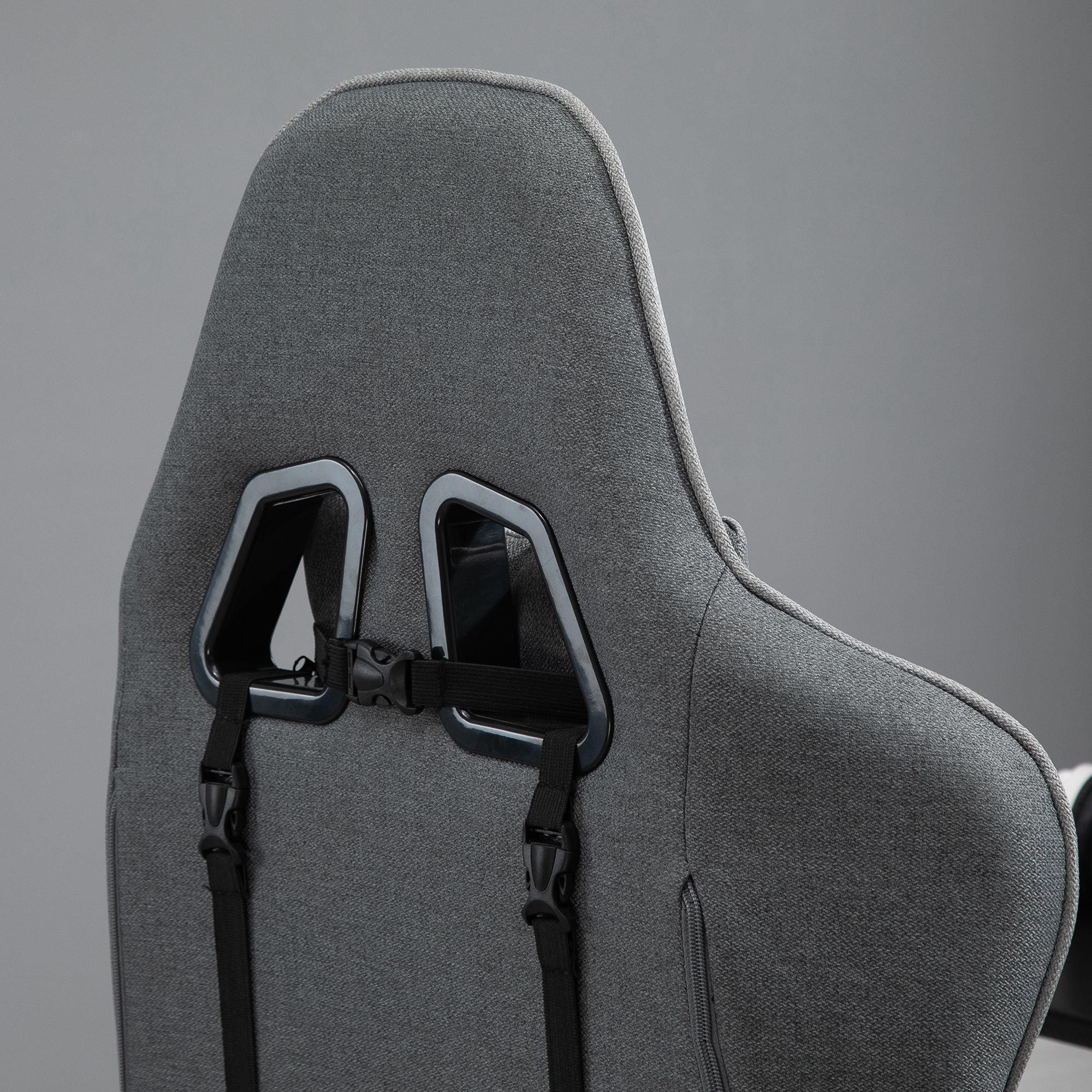 Bürostuhl Computerstuhl Drehstuhl mit abnehmbarem Kopf- und Lendenkissen Wippenfunktion ergonomischer Schreibtischstuhl drehbar höhenverstellbar mit Fußstütze PP Grau 73x57x127-135 cm