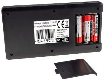 Paketwaage / Versandwaage "CT PW-100rf", 0,1-100kg, ±10g,38x30cm Edelstahl Platte