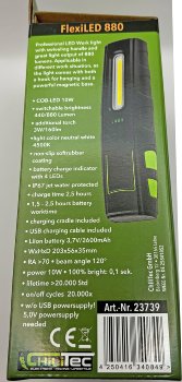 LED Stableuchte mit Akku "FlexiLED 880", Ladeschale, Magnetfuß,10W, 880lm,IP67