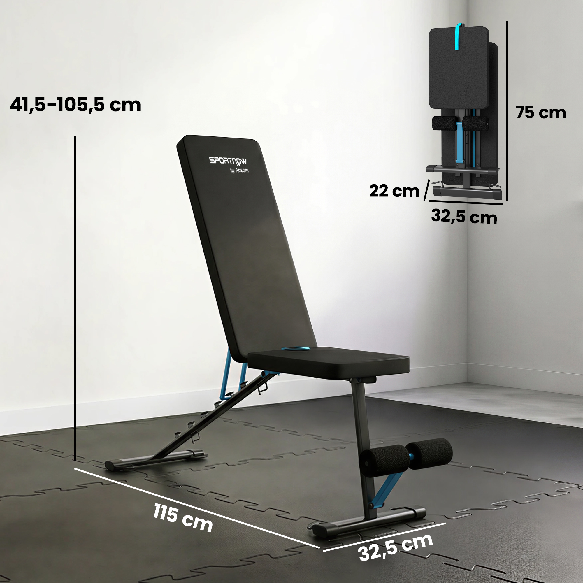 Hantelbank verstellbar Trainingsbank mit Beinstrecker 7-Fach Rückenlehne, verstellbar Polster 300 kg Last