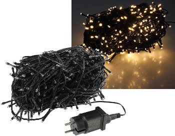LED Aussen-Lichterkette "CT-ALK400" 40m / warmweiß, Kabel schwarz, IP44, 400 LEDs