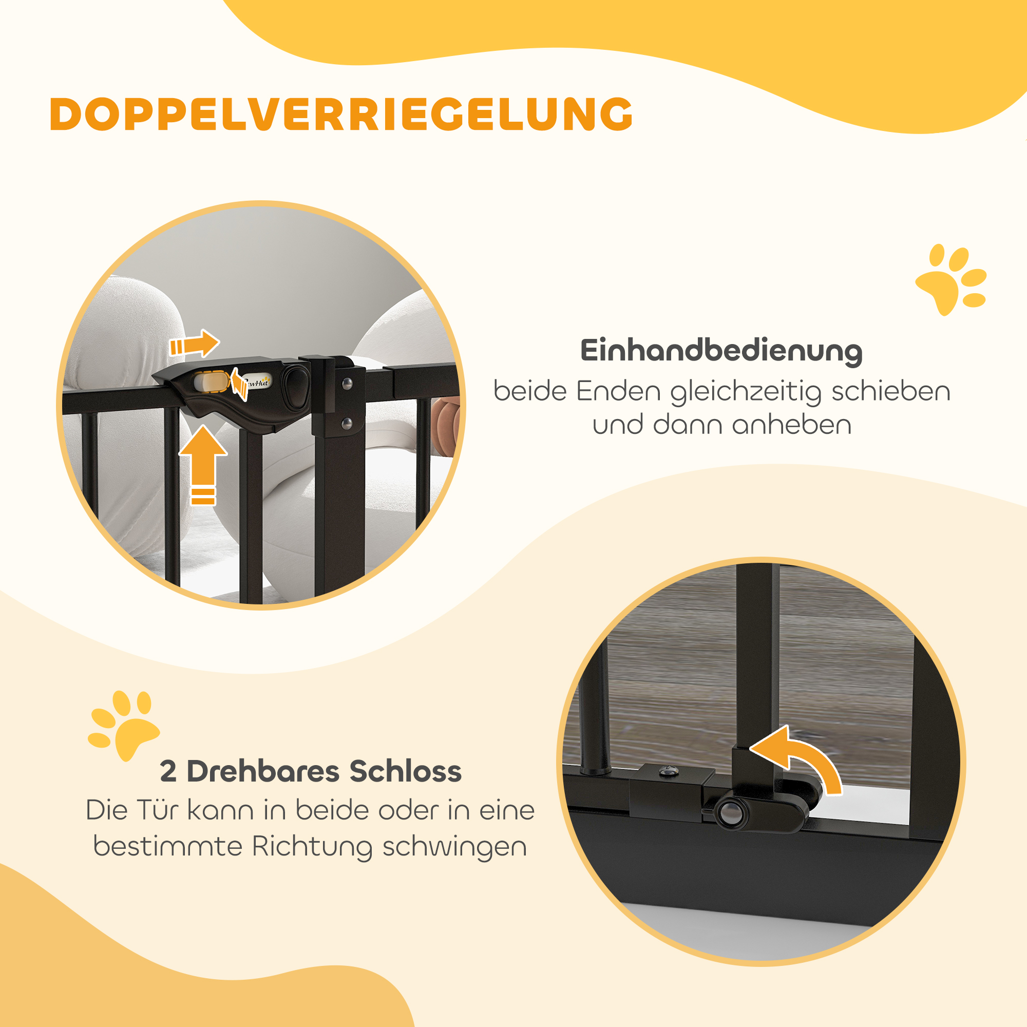 Türschutzgitter für Hunde, Absperrgitter, Schutzgitter für Haustiere, Metall, Kunststoff, ,74-80/87-94 cm, Schwarz