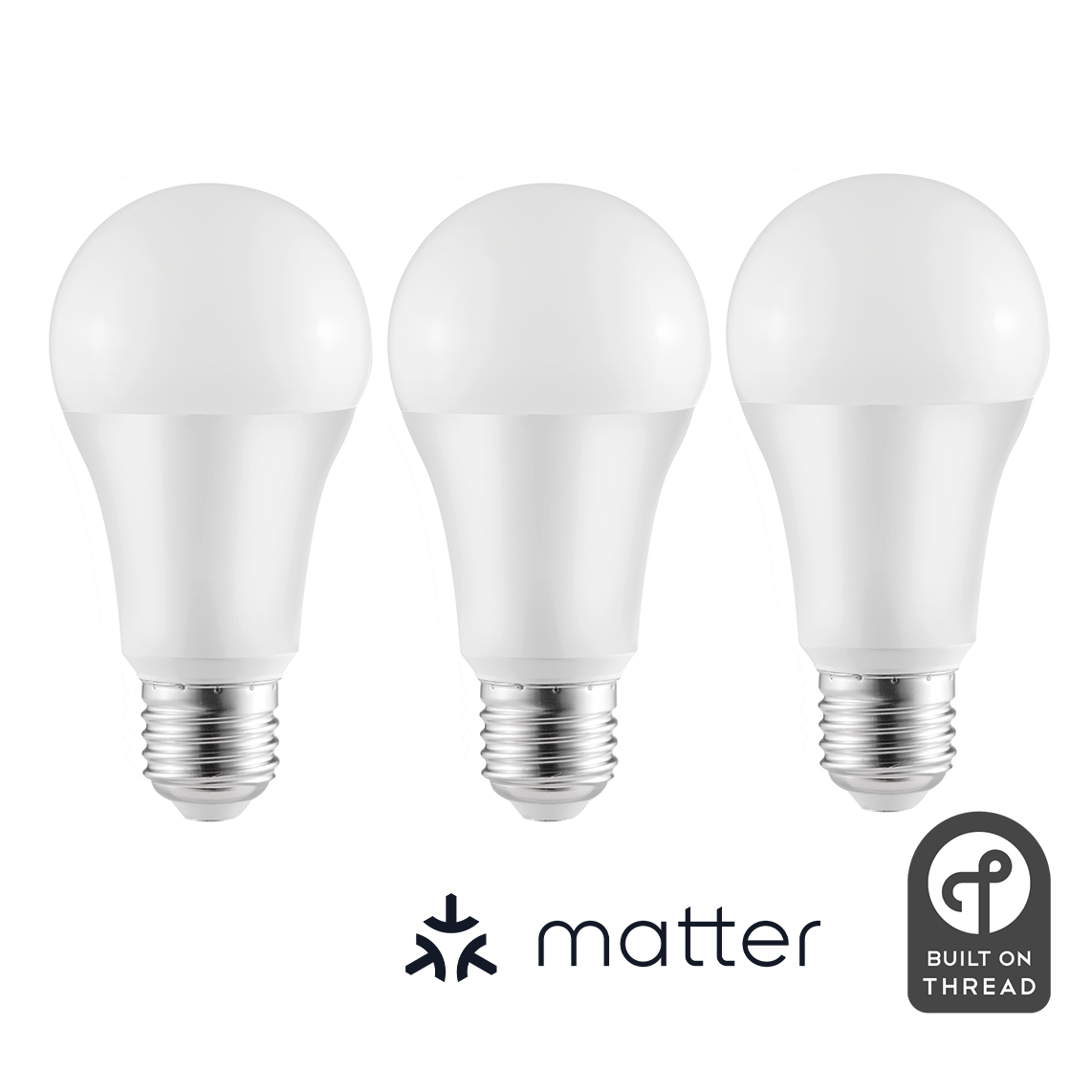 LED-Glühbirne ITIUS, E27, 900lm, RGB + CCT, matter über Thread, 3er-Pack