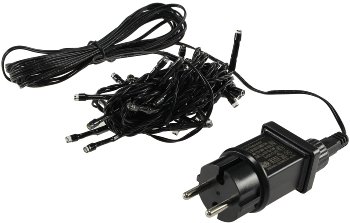 LED Aussen-Lichterkette "CT-ALK040" 4m / warmweiß, Kabel schwarz, IP44, 40 LEDs