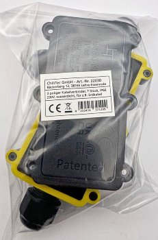 Kabelverbinderbox, 3 Anschlüsse,450V/24V / IP68, Ø 6-11mm für Erdkabel, wasserdicht