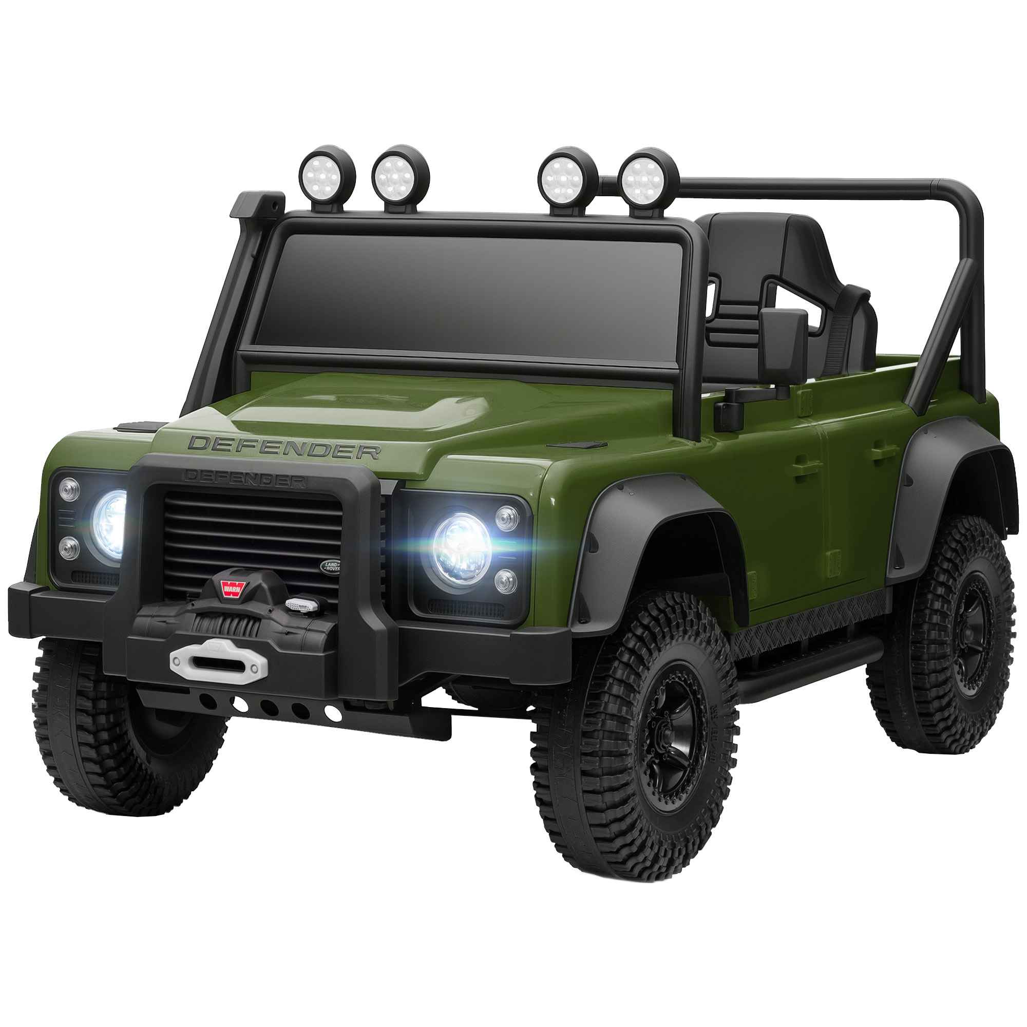 Kinder-Elektroauto, 12V Batterie-Betrieb, Fernbedienung, Musik-Funktion, Hupe, LED-Lichter, Grün