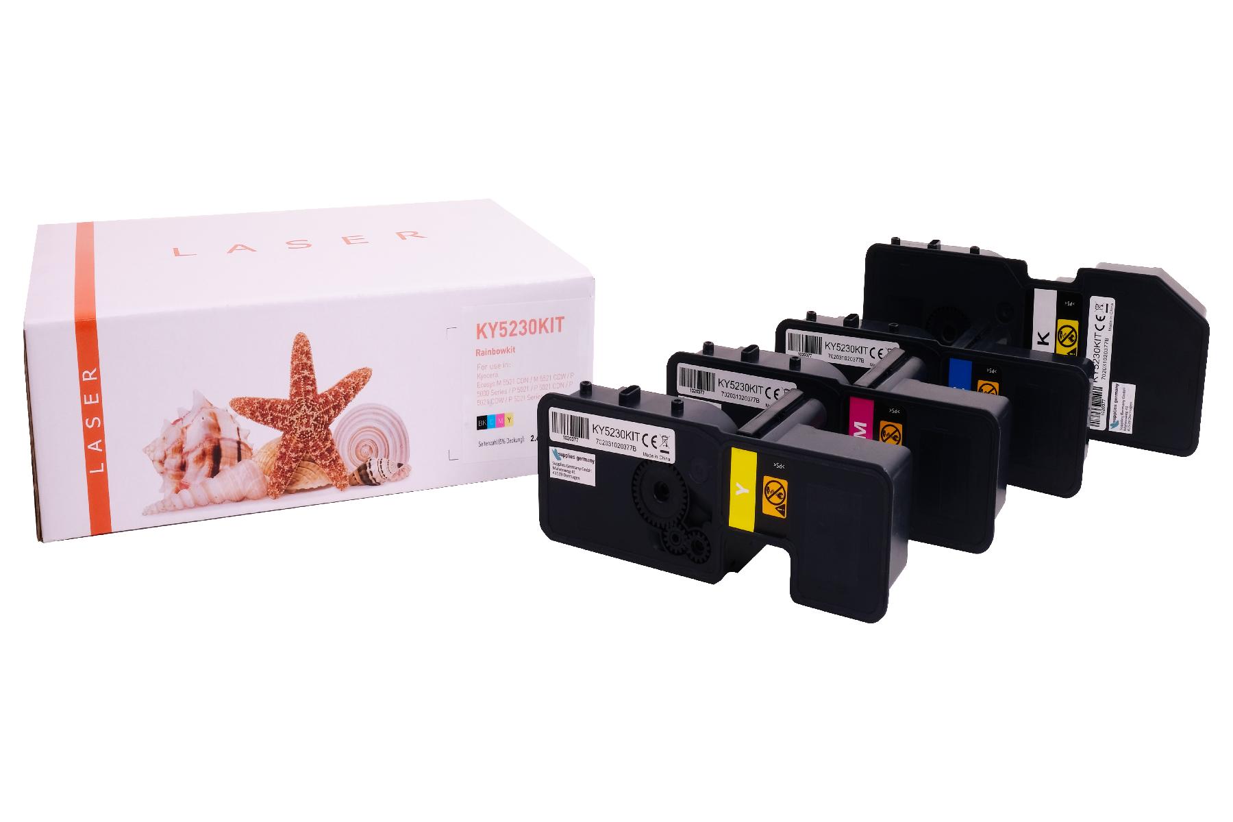 TK5230KIT alternativ Toner Rainbowkit für Kyocera / TK5230 / BK2.600 / CMY2.200 Seiten