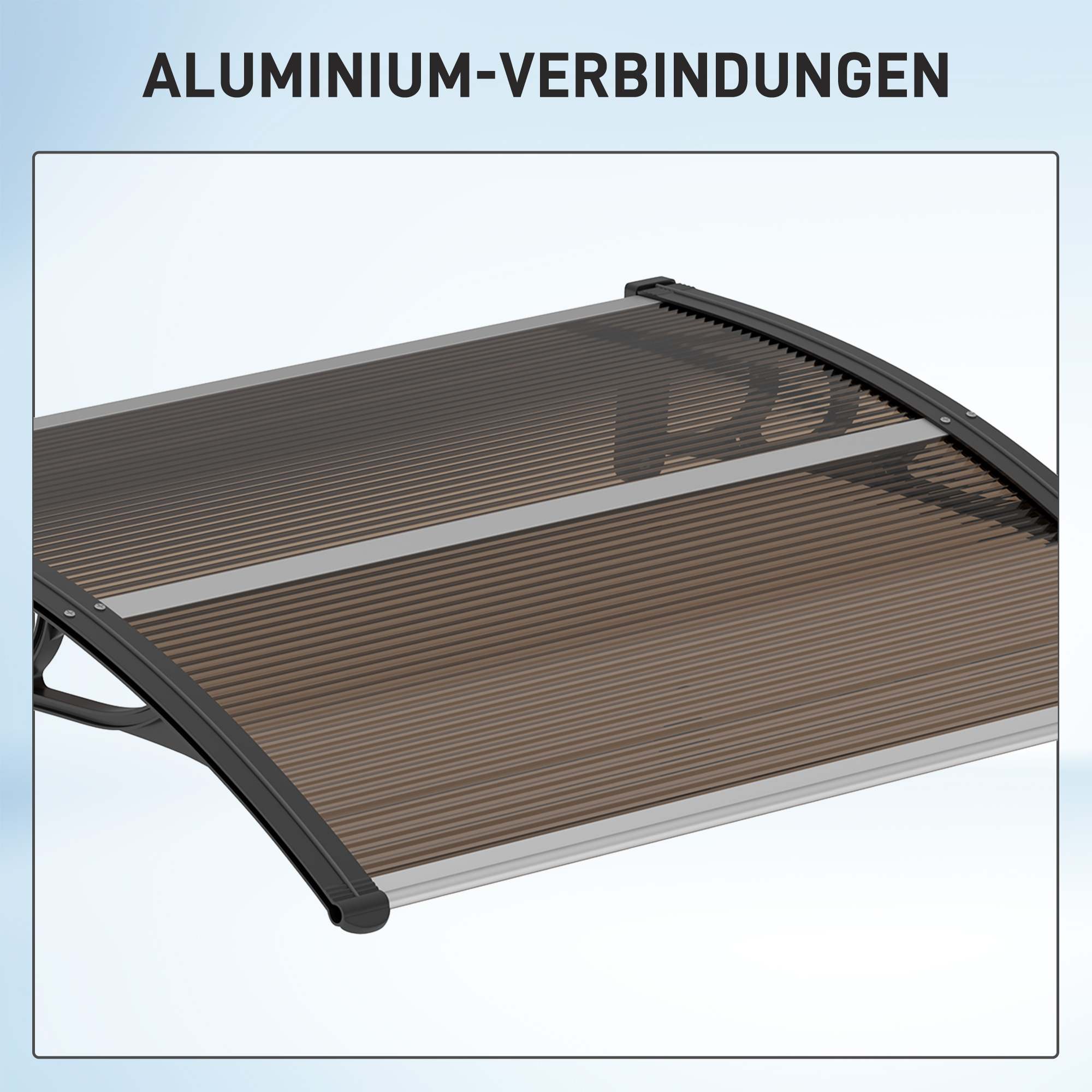 Vordach Haustürvordach 120 x 75 cm Pultvordach Überdachung Polycarbonat